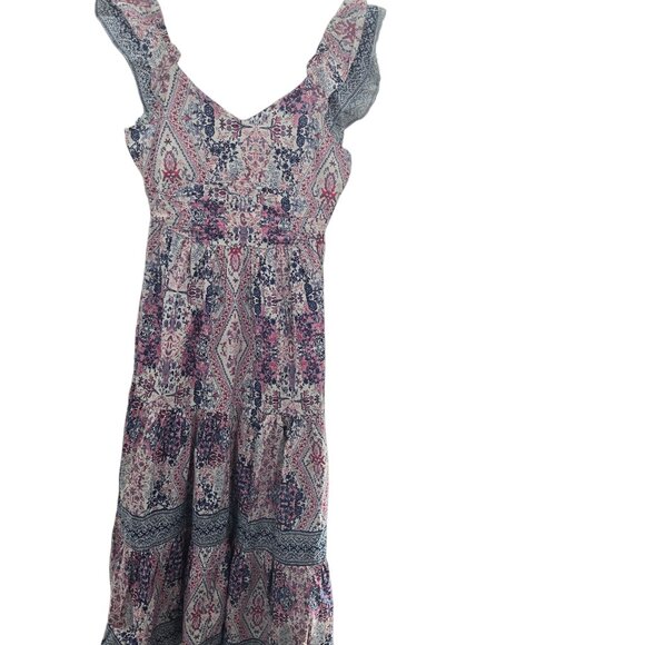Caroline Constas White Diamond Floral Bohemian Tired Maxi Dress Small FLAW - Picture 1 of 16